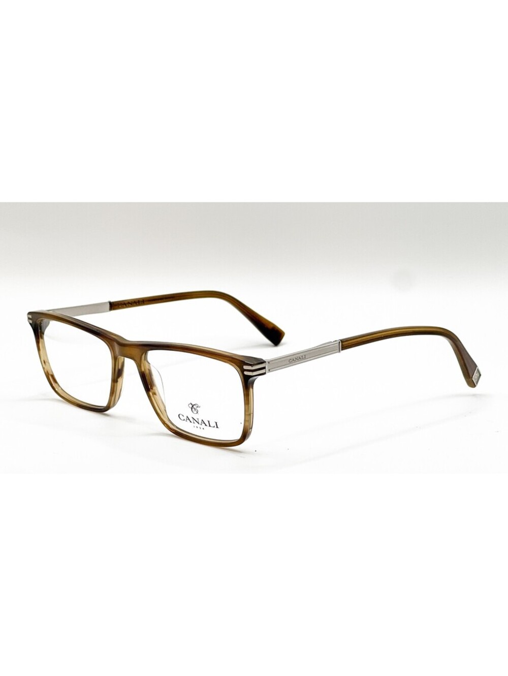 Canali CO309 C03 Gray Horn Rectangle Authentic Eyeglass Frames 53-18-142
